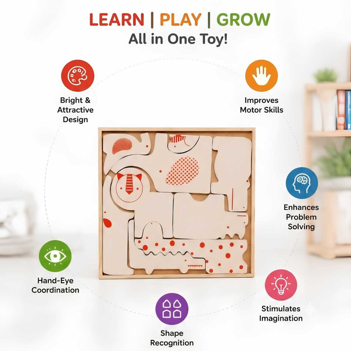 Bluebells Toys Ruzzry Animal Puzzle Safari Educational & Fun Learning Toy for Kids - Image 2