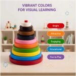 Bluebells Toys Round Circular Tower Montessori Wooden Stacking Toy Educational & Fun Learning Toy for Kids - Image 4