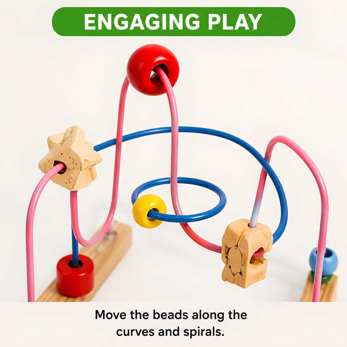Zigzag Spiral Abacus Educational Wooden Counting Toy - Image 2