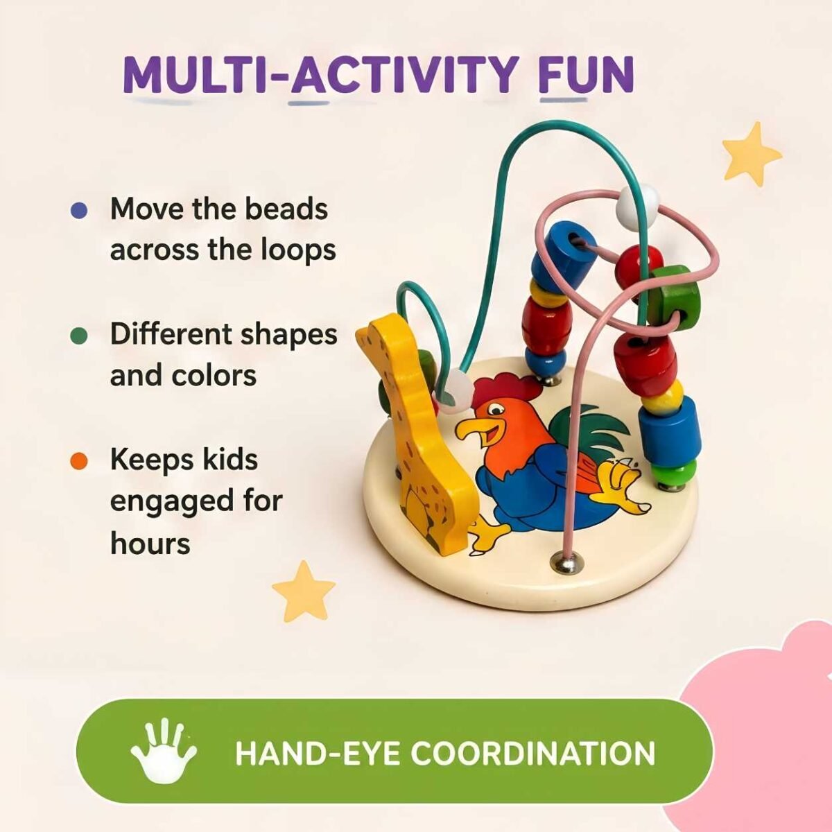 Hen Abacus Montessori Counting Toy for Kids - Image 3