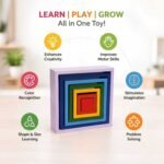 Bluebells Toys Ggleez Square Rainbow Stacker Educational & Fun Learning Toy for Kids - Image 2