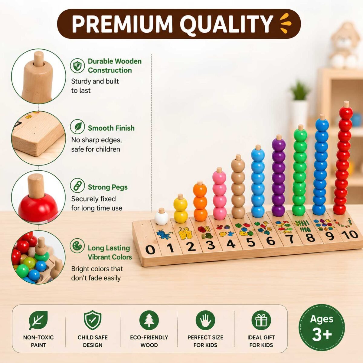 Abacus for Kids Math Learning Toy with Colorful Counting Beads - Image 4