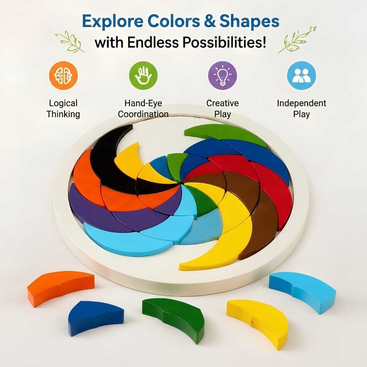 Bluebells Toys Colourful Wheel Learning Educational Fun Toy for Kids Montessori Preschool Activity - Image 2