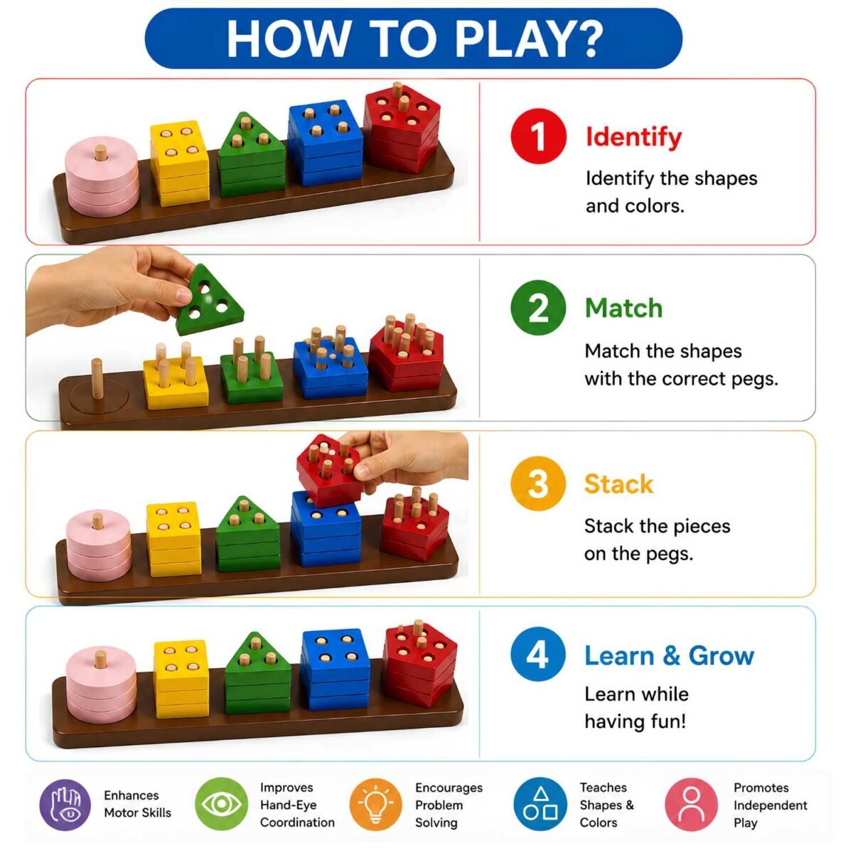 Shapes | Bluebells Toys | Online Educational Toys | Fun Toys | Online Wooden Toys | Fun Playing Toy for kids - Image 5