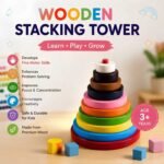 Bluebells Toys Round Circular Tower Montessori Wooden Stacking Toy Educational & Fun Learning Toy for Kids