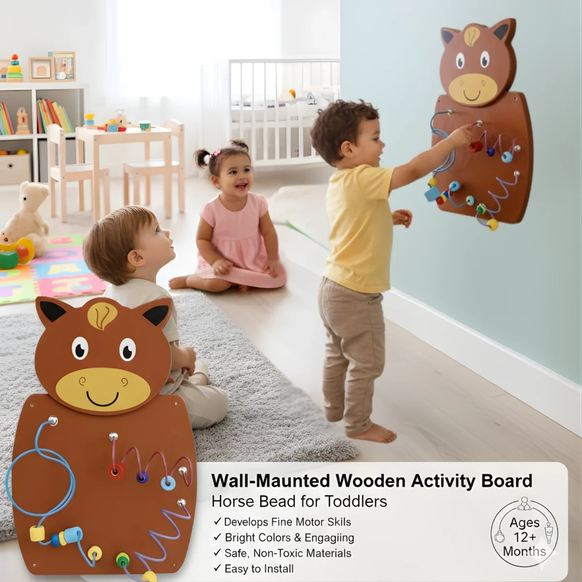 Bluebells Toys Wooden Bear Wall Toy Educational Toy - Image 4