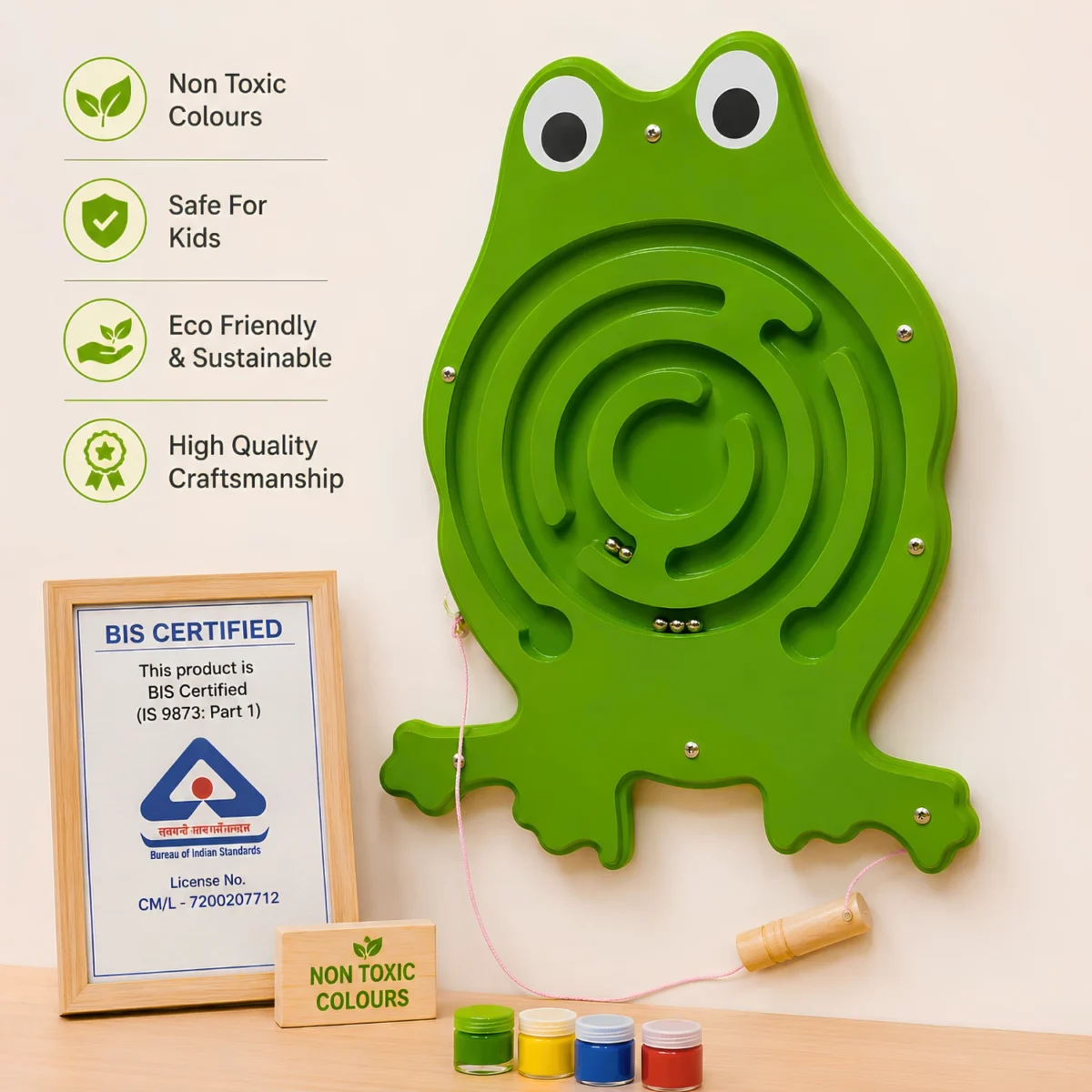 Bluebells Toys Frog Wall Toy Montessori Learning Fun Toy - Image 6