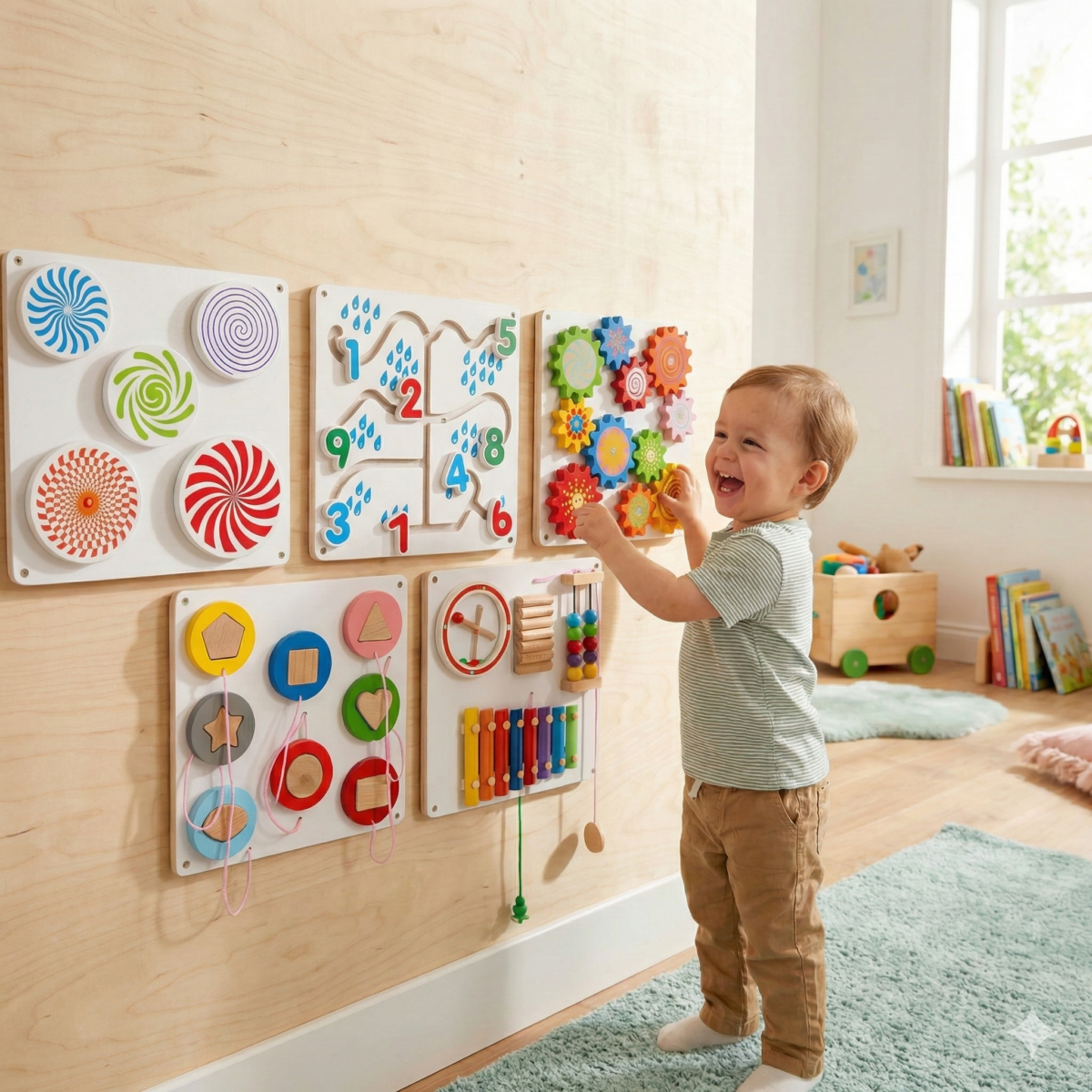 Bluebells Toys Wall Panel Sensory Activity Learning Board Toys (Set of 5) - Image 4