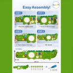 Crocodile Wall Activity Toy Interactive Learning Panels for Kids Playset (Set of 5) - Image 2