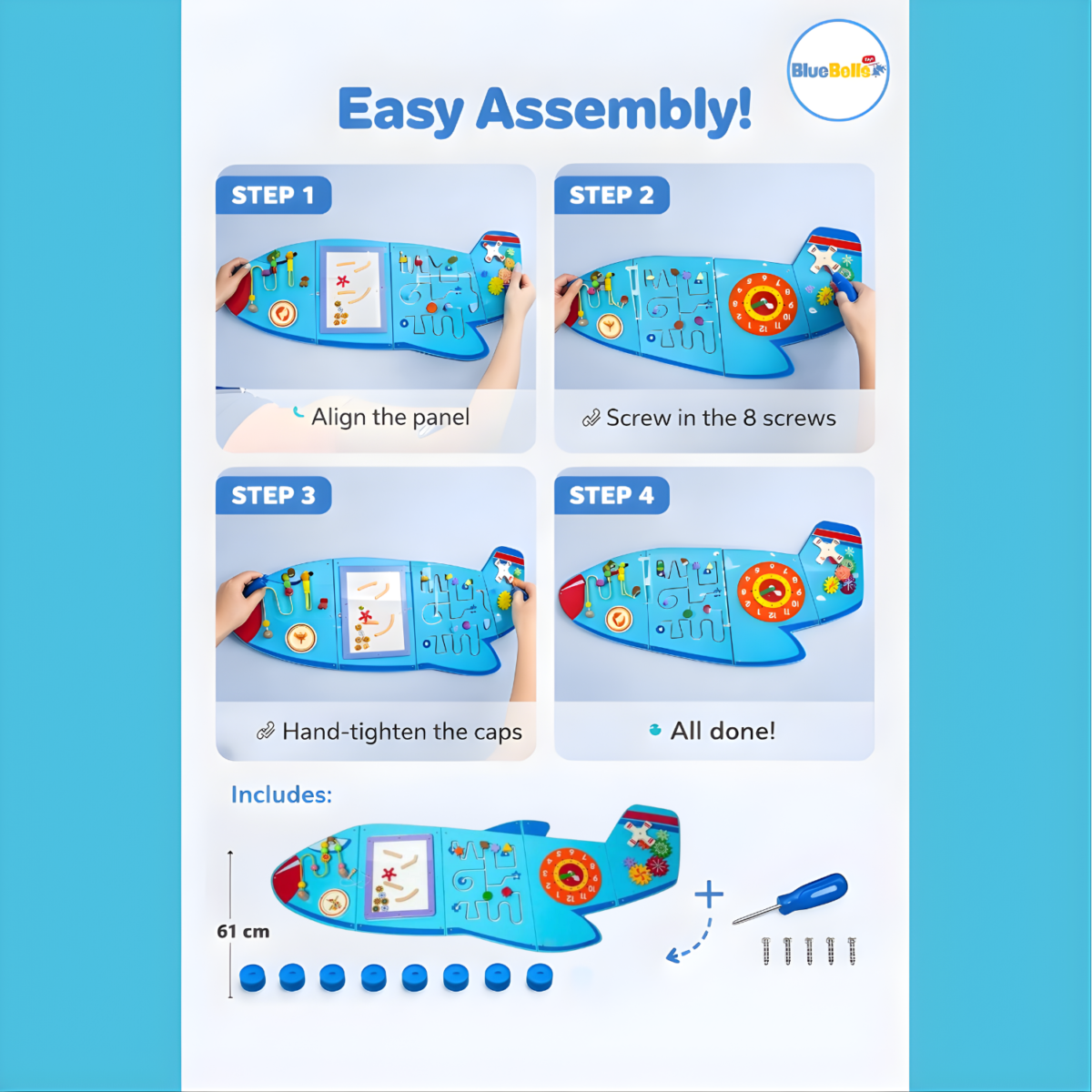 Skvora Aeroplane Design Wall Toy Set for Kids (Set of 5) - Image 2