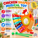 Bluebells Toys Hen Design Musical Creative Xylophone Non-Toxic Montessori Music Learning Instrument Toy for Kids Toddler Instrument