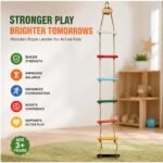 Bluebells Toys Skillofunry Mango Wood Wall Hanging 7-Steps Rope Ladder Fun Playing Toy for kids