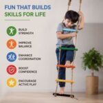 Bluebells Toys Skillofunry Mango Wood Wall Hanging 7-Steps Rope Ladder Fun Playing Toy for kids - Image 2