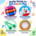 Bluebells Toys Wonder Doraemon Design Musical Creative Wooden Instruments Xylophone for kids Non Toxic - Image 2