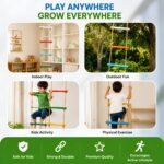 Bluebells Toys Skillofunry Mango Wood Wall Hanging 7-Steps Rope Ladder Fun Playing Toy for kids - Image 6