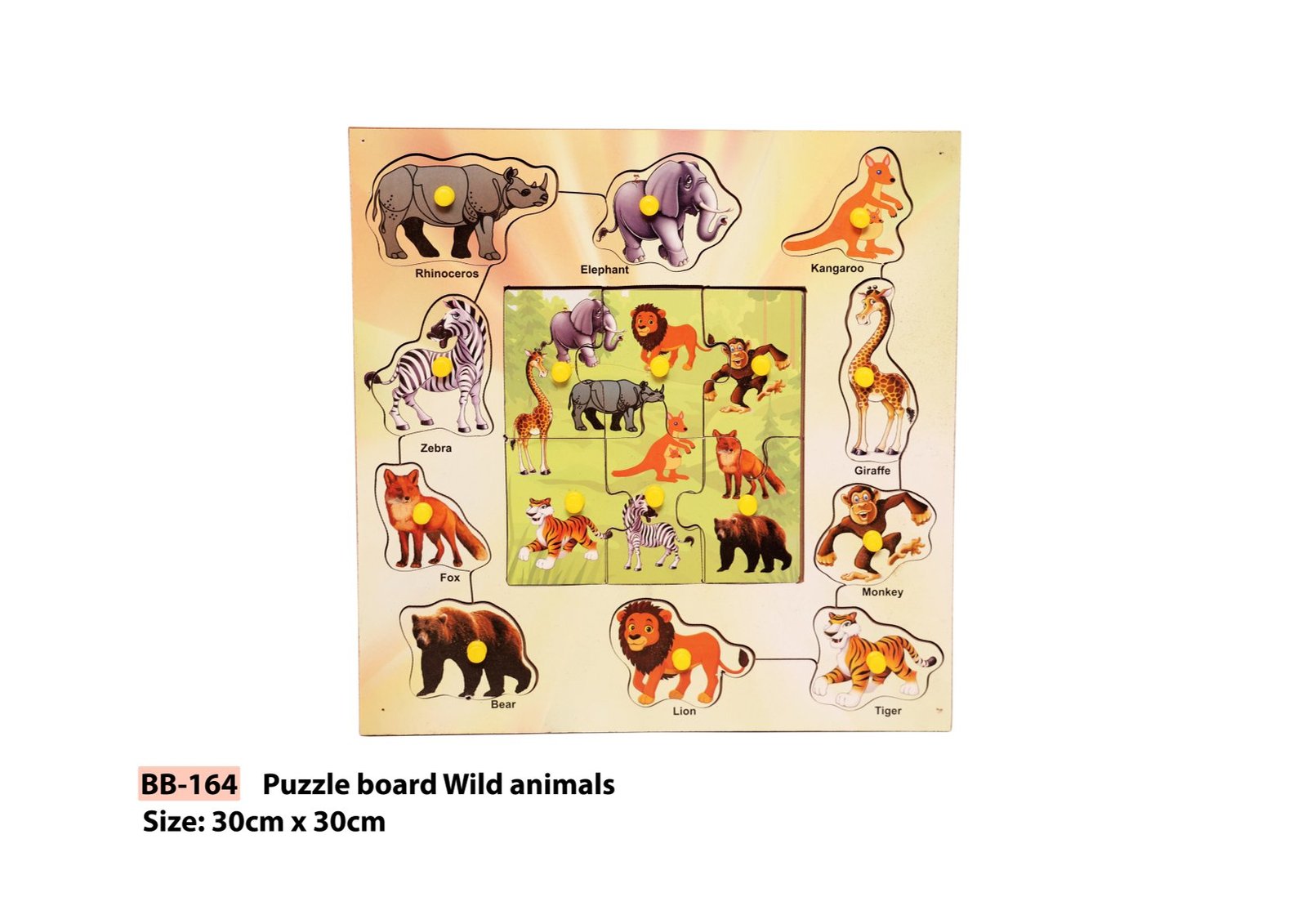 Puzzle Board Wild Animals | Bluebells Toys | Online Wooden Toy | Online Gift For Kids | Multiple Animals Shapes Wooden Game | Learning Toy For Kids