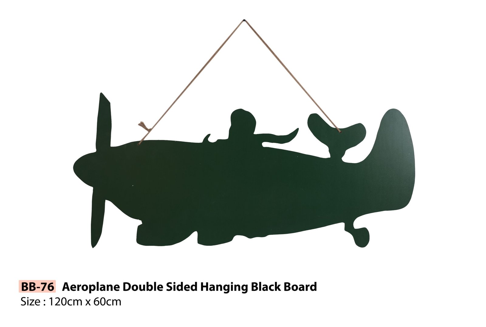 Aeroplane Double Sided Hanging Blackboard | Bluebells Toys | Sign Display Board | Wooden Board | Online Gift