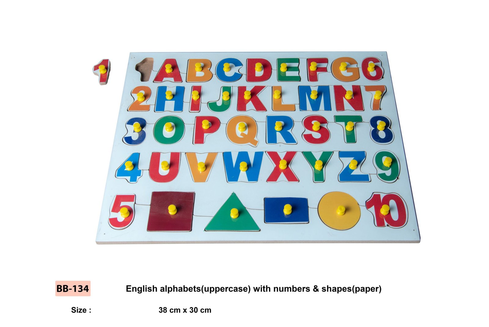 ENGLISH ALPHABETS UPPERCASE WITH NUMBERS & SHAPES ( PAPER)