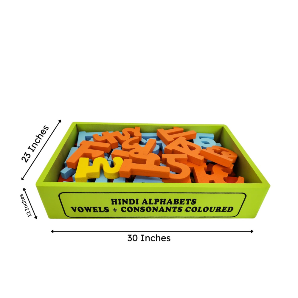 Bluebells Toys Wooden Vowels & Consonants Multicolor Hindi Alphabet 52 Blocks Set Educational Learning Toy for Kids Gift Item - Image 6