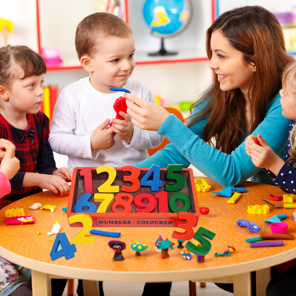 Wooden Number Puzzle Toy Blocks (0-9) Preschool Counting, Math Skills Educational Learning