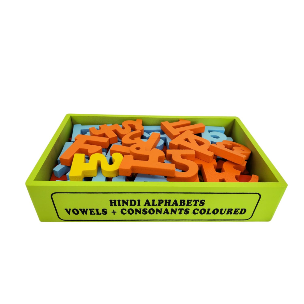 Bluebells Toys Wooden Vowels & Consonants Multicolor Hindi Alphabet 52 Blocks Set Educational Learning Toy for Kids Gift Item - Image 5