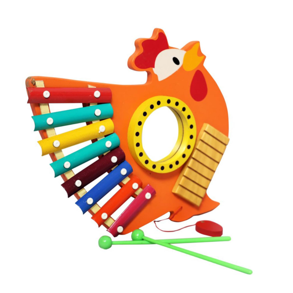Bluebells Toys Hen Design Musical Creative Xylophone Non-Toxic Montessori Music Learning Instrument Toy for Kids Toddler Instrument - Image 5