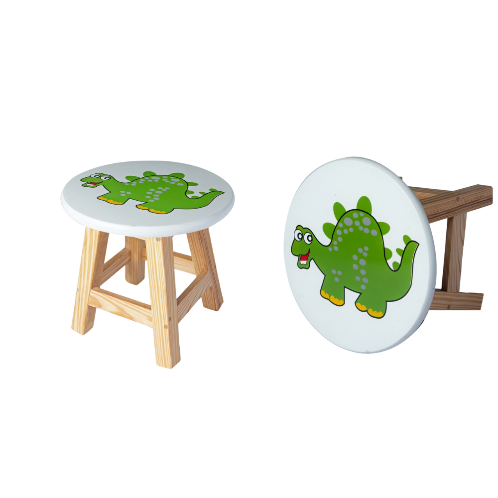 Bluebells Toys Ovara Dinosaur Design Round Kids Stool Pinewood Legs & MDF Top Cartoon-Themed for Your Little One’s Everyday Fun - Image 6
