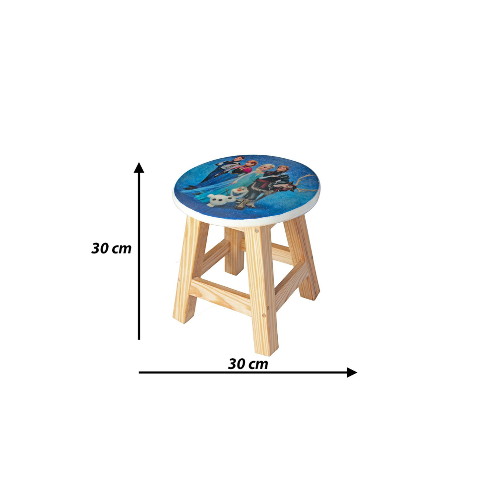 Bluebells Toys Purzxy Four Frozen Inspired Design Wooden Stool for kids Pinewood Legs & MDF Top Cartoon-Themed for Playroom & Study - Image 7
