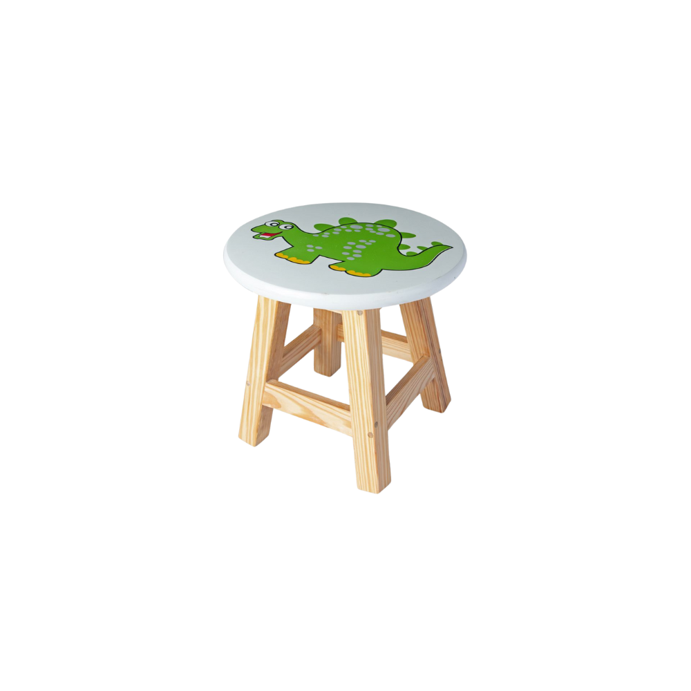 Bluebells Toys Ovara Dinosaur Design Round Kids Stool Pinewood Legs & MDF Top Cartoon-Themed for Your Little One’s Everyday Fun - Image 7