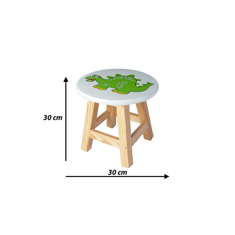 Bluebells Toys Ovara Dinosaur Design Round Kids Stool Pinewood Legs & MDF Top Cartoon-Themed for Your Little One’s Everyday Fun - Image 8