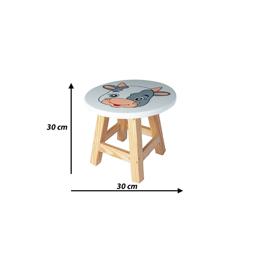 Bluebells Toys Muxzay Cow Design Round Kids Stool for Playroom, Study & Everyday Fun - Image 7
