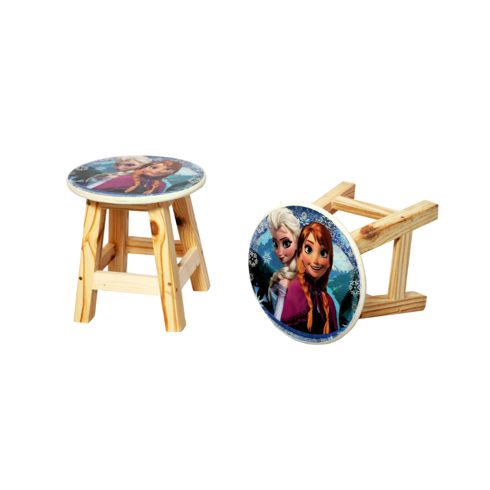 Bluebells Toys Purzxy Four Frozen Inspired Design Wooden Stool for kids Pinewood Legs & MDF Top Cartoon-Themed for Playroom & Study - Image 6