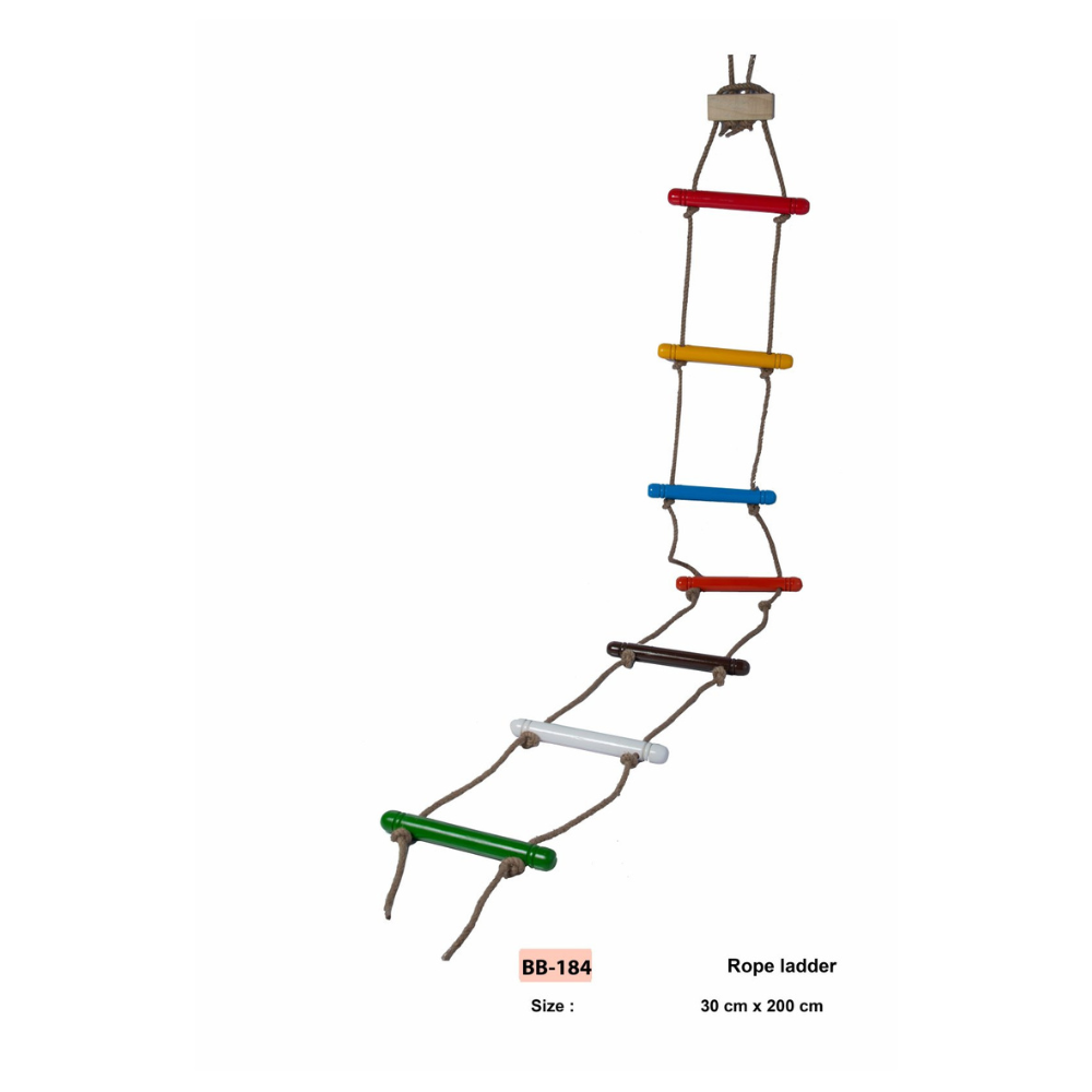 Bluebells Toys Skillofunry Mango Wood Wall Hanging 7-Steps Rope Ladder Fun Playing Toy for kids - Image 6