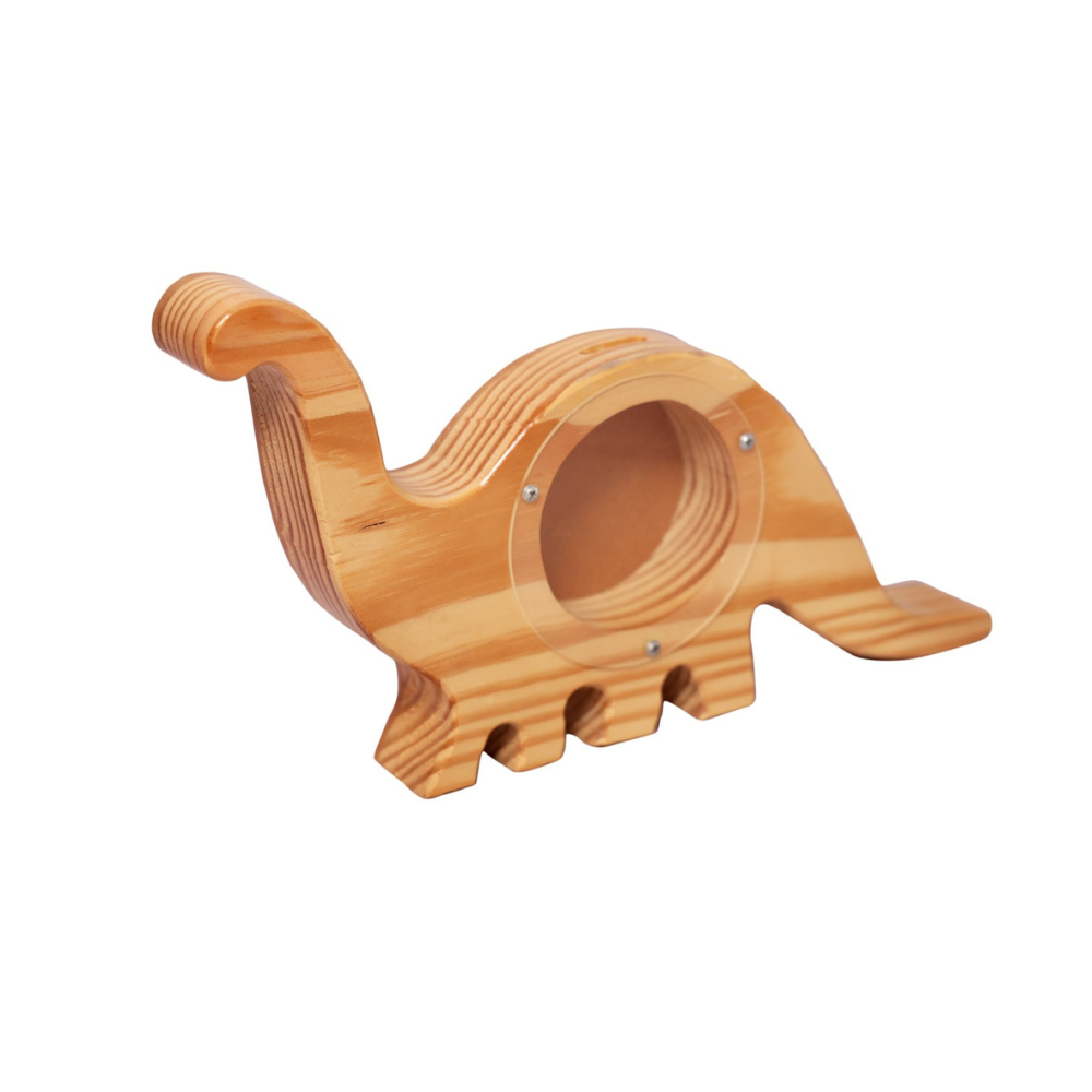 Bluebells Toys Cashora Dinasour Design Money Bank Pinewood & Acrylic Sheet for Kids - Image 3