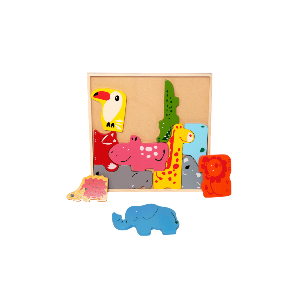 Bluebells Toys Whimsi Animal Design Learning Educational Fun Toy Wooden Blocks Puzzle for Kids - Image 5