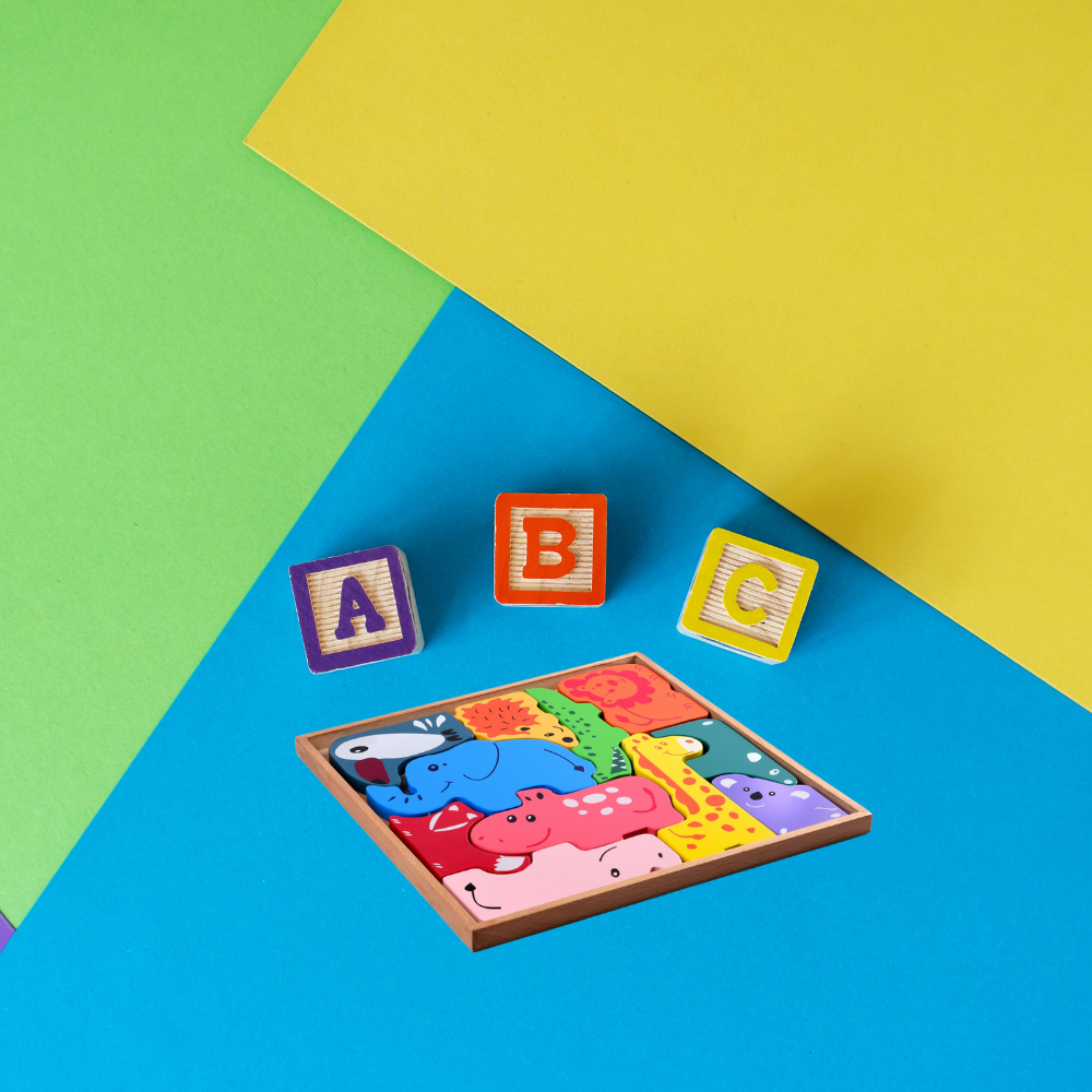 Bluebells Toys Whimsi Animal Design Learning Educational Fun Toy Wooden Blocks Puzzle for Kids - Image 3