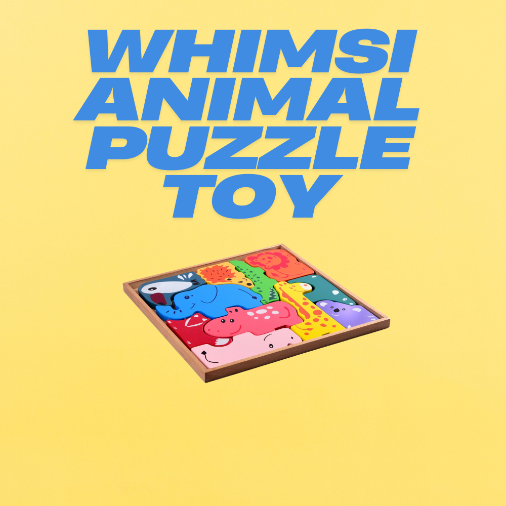 Bluebells Toys Whimsi Animal Design Learning Educational Fun Toy Wooden Blocks Puzzle for Kids - Image 2