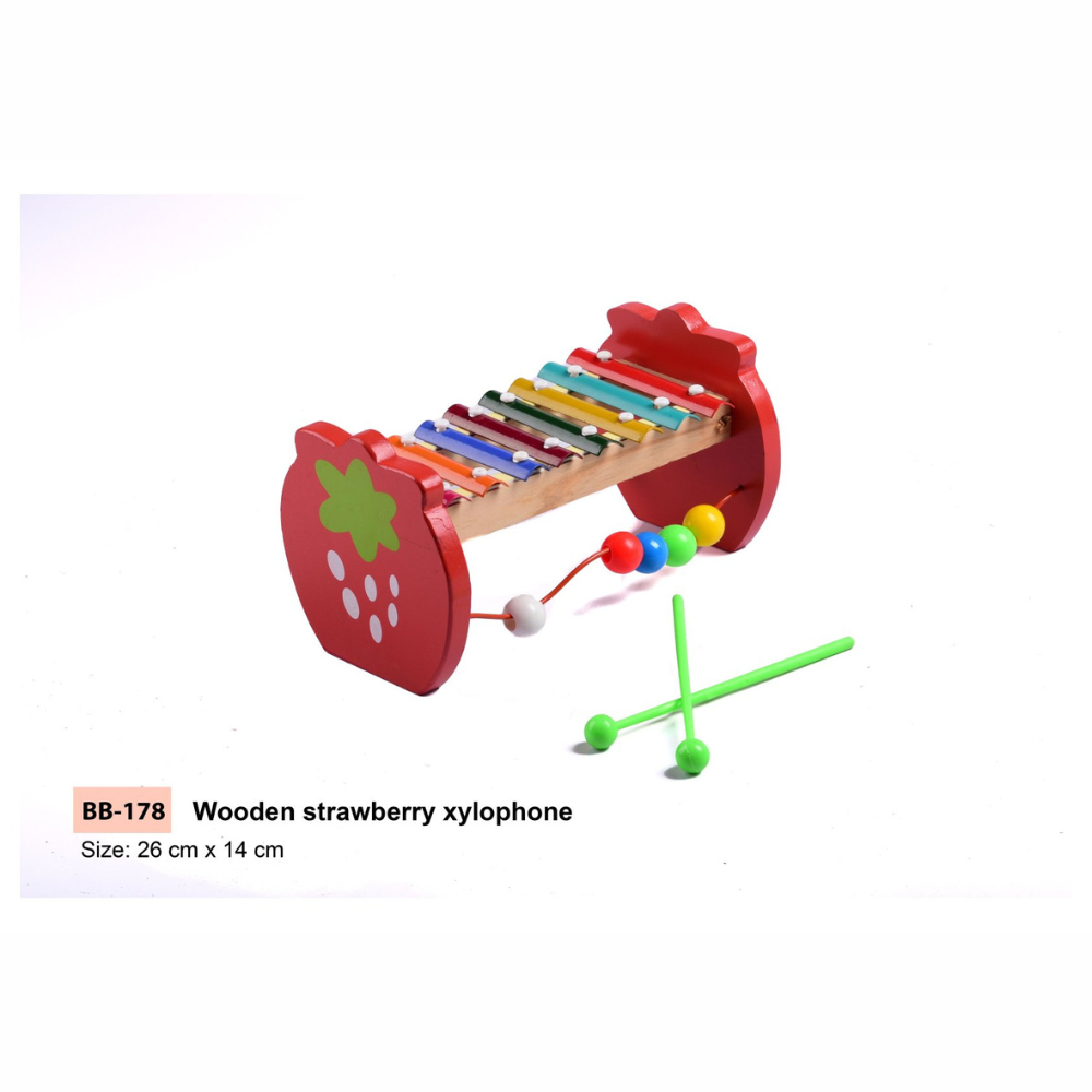 Bluebells Toys Strawberry Design Musical Creative Xylophone Non-Toxic Montessori Music Learning Instrument Toy for Kids - Image 7