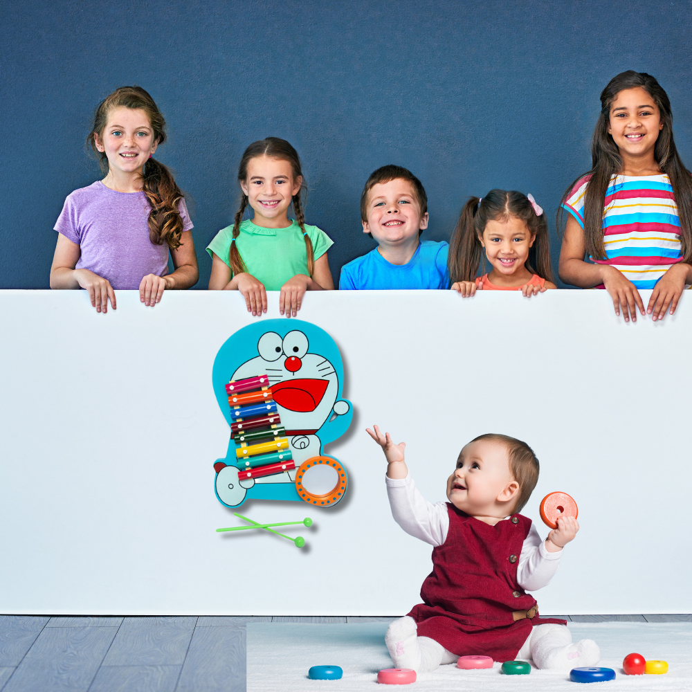 Bluebells Toys Wonder Doraemon Design Musical Creative Wooden Instruments Xylophone for kids Non Toxic - Image 3
