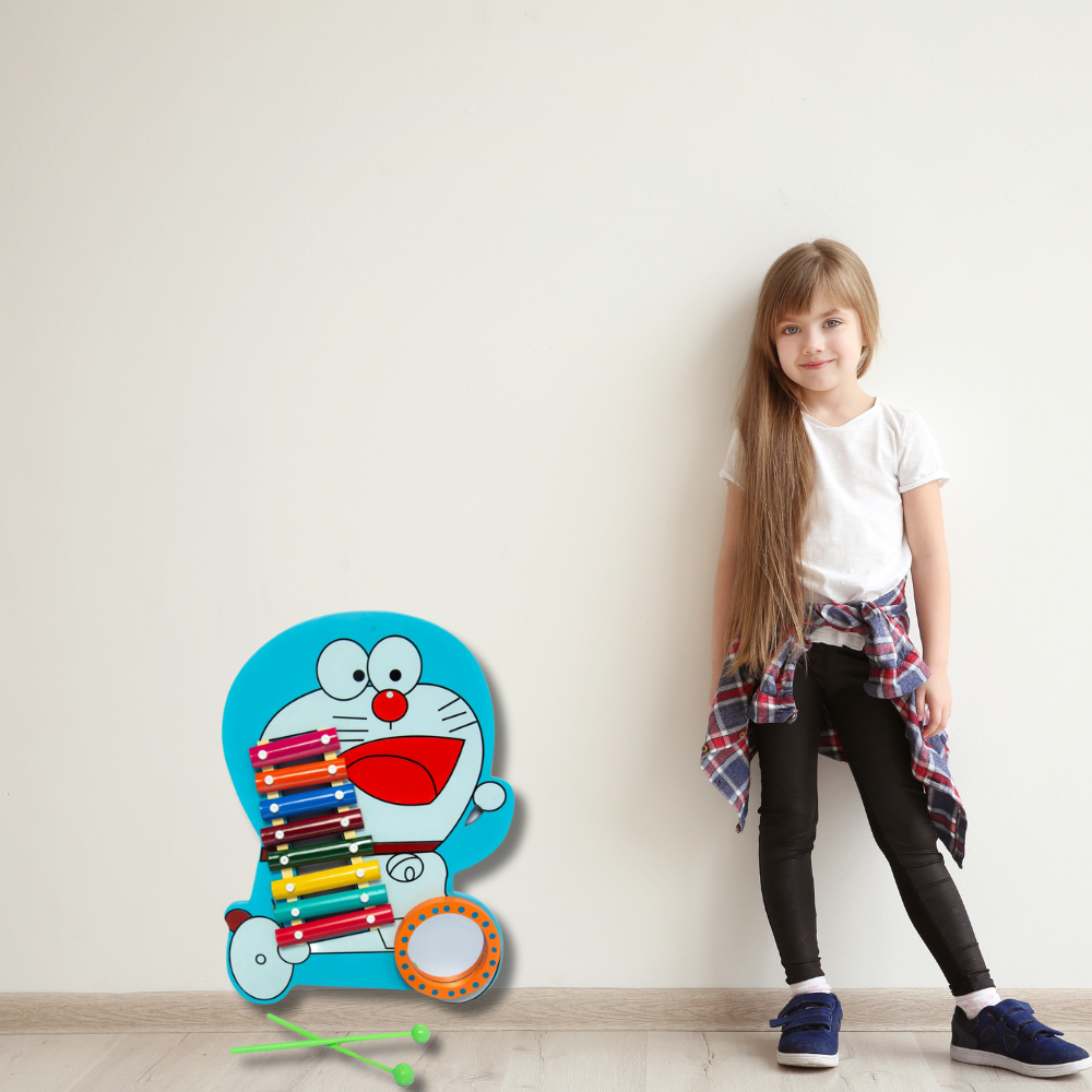 Bluebells Toys Wonder Doraemon Design Musical Creative Wooden Instruments Xylophone for kids Non Toxic - Image 4