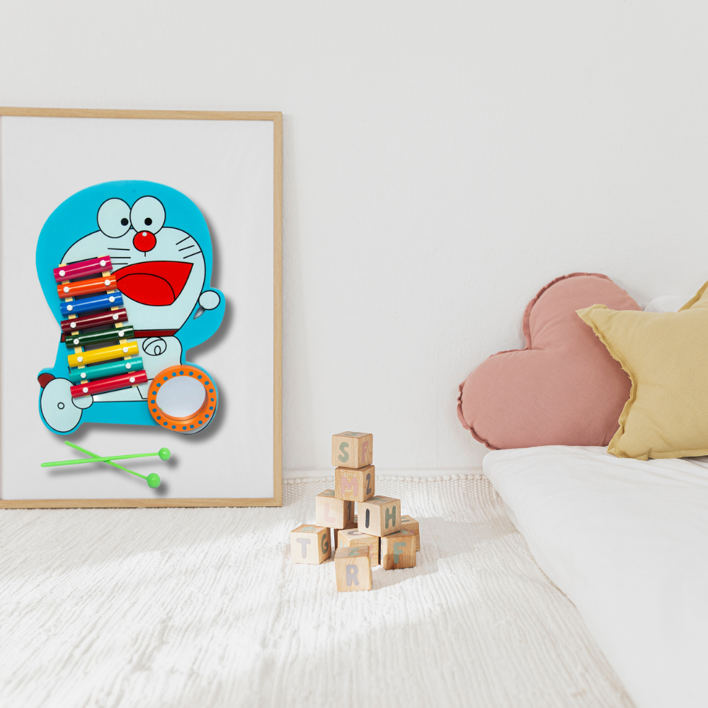 Bluebells Toys Wonder Doraemon Design Musical Creative Wooden Instruments Xylophone for kids Non Toxic - Image 5