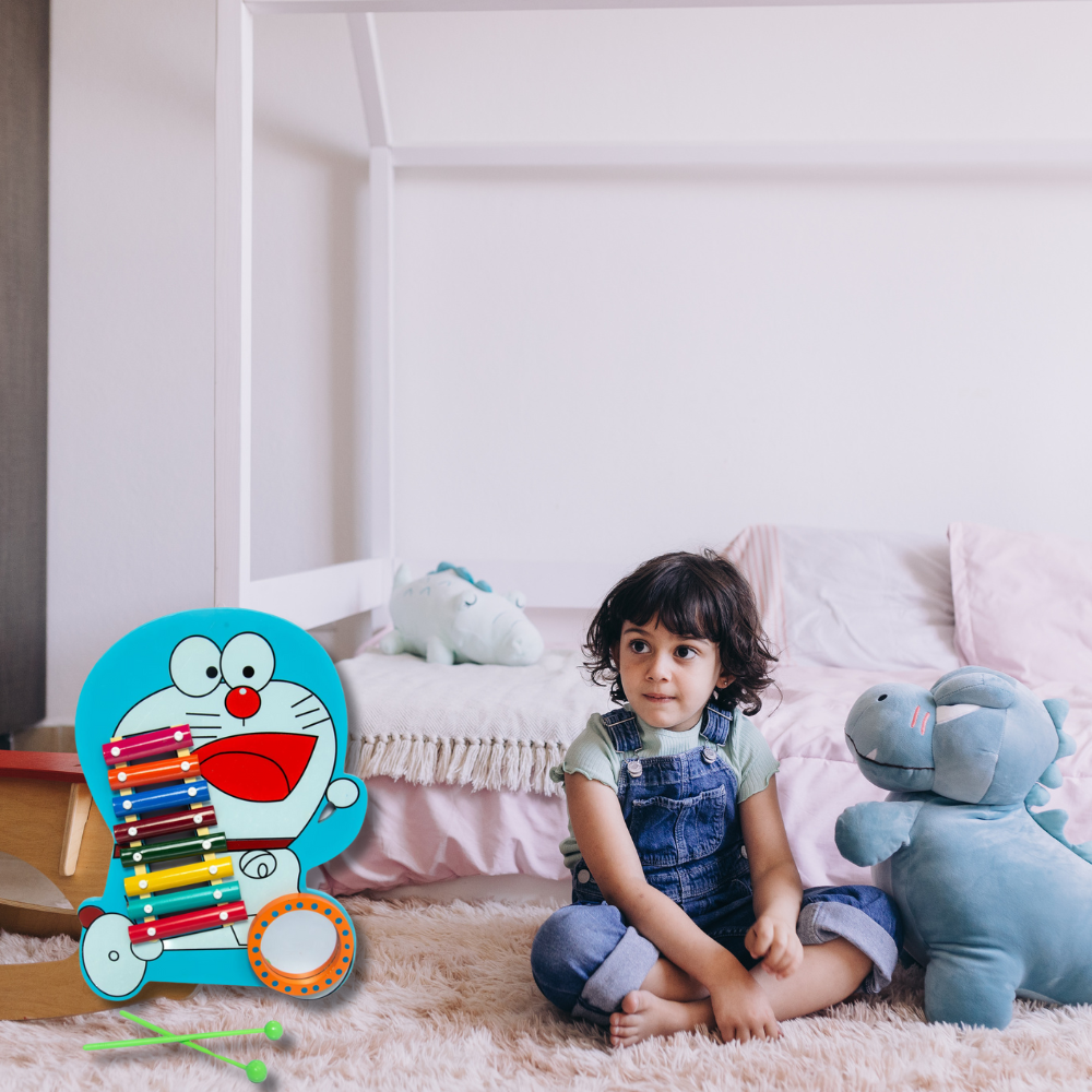 Bluebells Toys Wonder Doraemon Design Musical Creative Wooden Instruments Xylophone for kids Non Toxic - Image 2