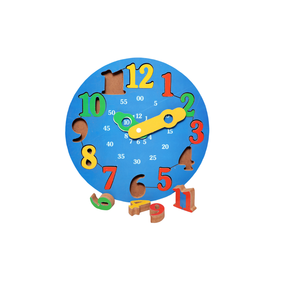 Bluebells Toys Uxztro Round Shape Mathletics Learning Educational Puzzle Clock Toy MDF Wood & Non-Toxic For Kids - Image 5