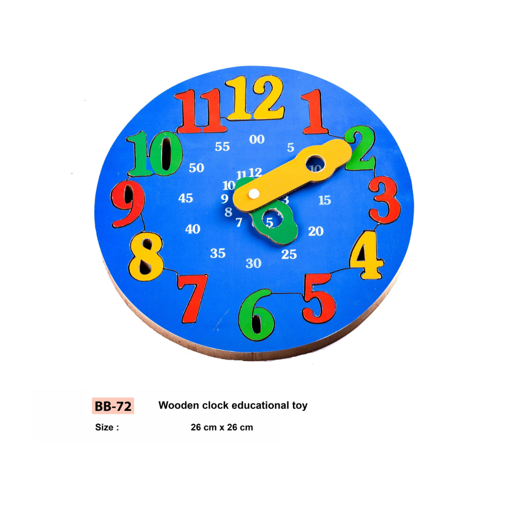 Bluebells Toys Uxztro Round Shape Mathletics Learning Educational Puzzle Clock Toy MDF Wood & Non-Toxic For Kids - Image 6