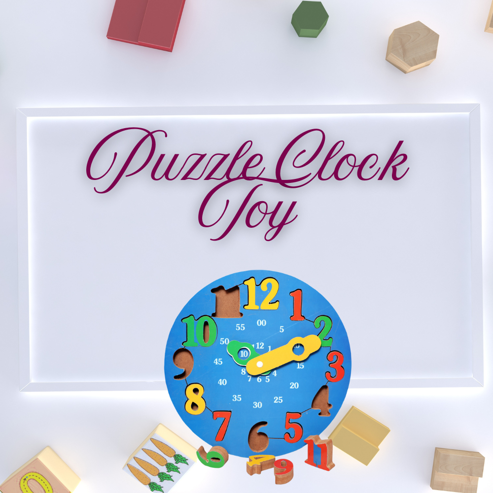 Bluebells Toys Uxztro Round Shape Mathletics Learning Educational Puzzle Clock Toy MDF Wood & Non-Toxic For Kids - Image 2