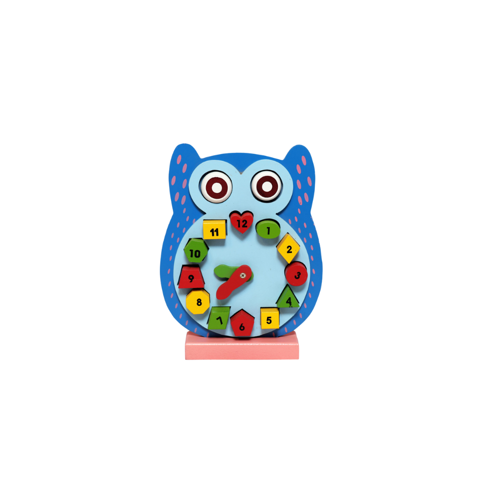 Bluebells Toys Buazty Owl Design Numbering Learning Educational Puzzle Clock Toy MDF Wood & Non-Toxic For Kids - Image 5