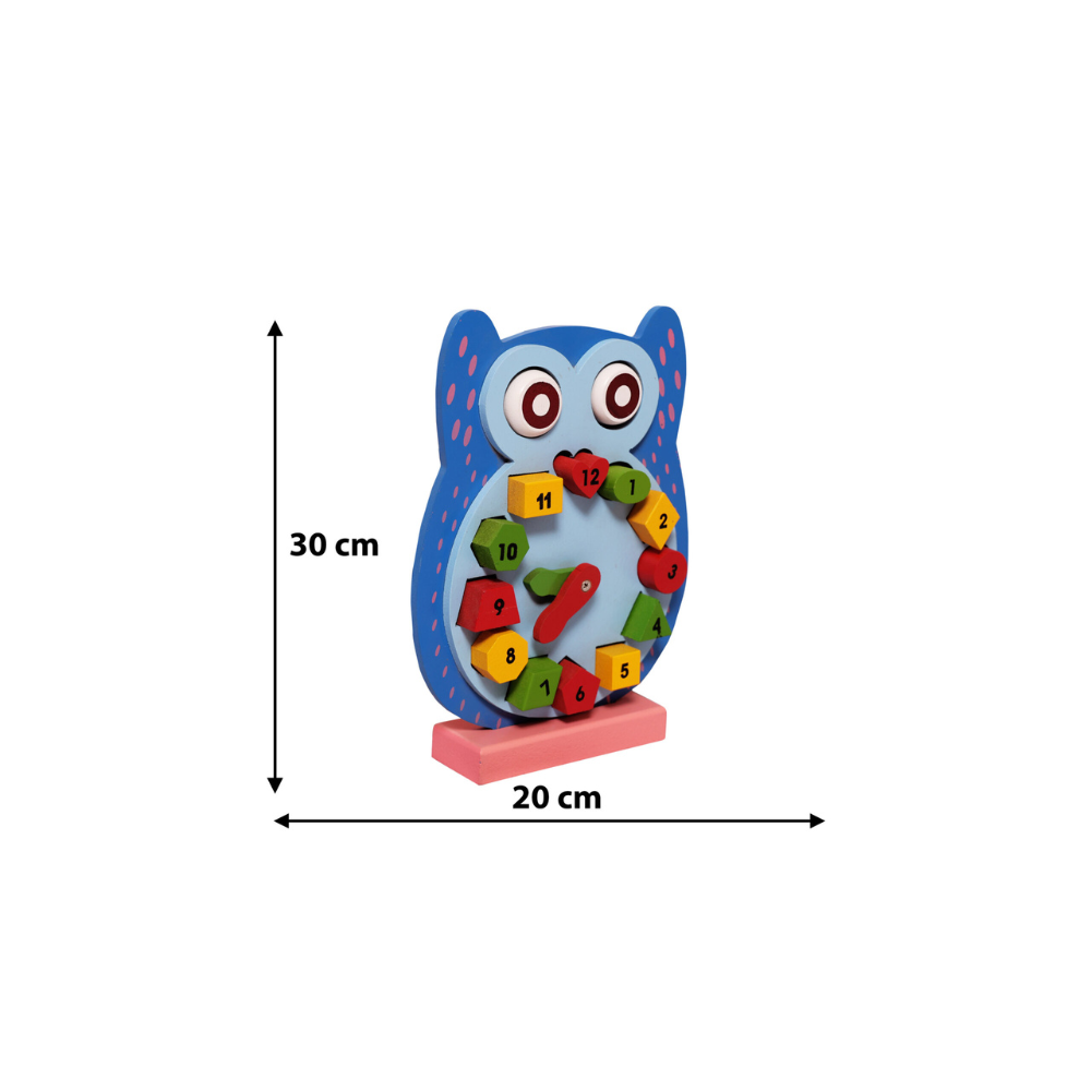 Bluebells Toys Buazty Owl Design Numbering Learning Educational Puzzle Clock Toy MDF Wood & Non-Toxic For Kids - Image 6