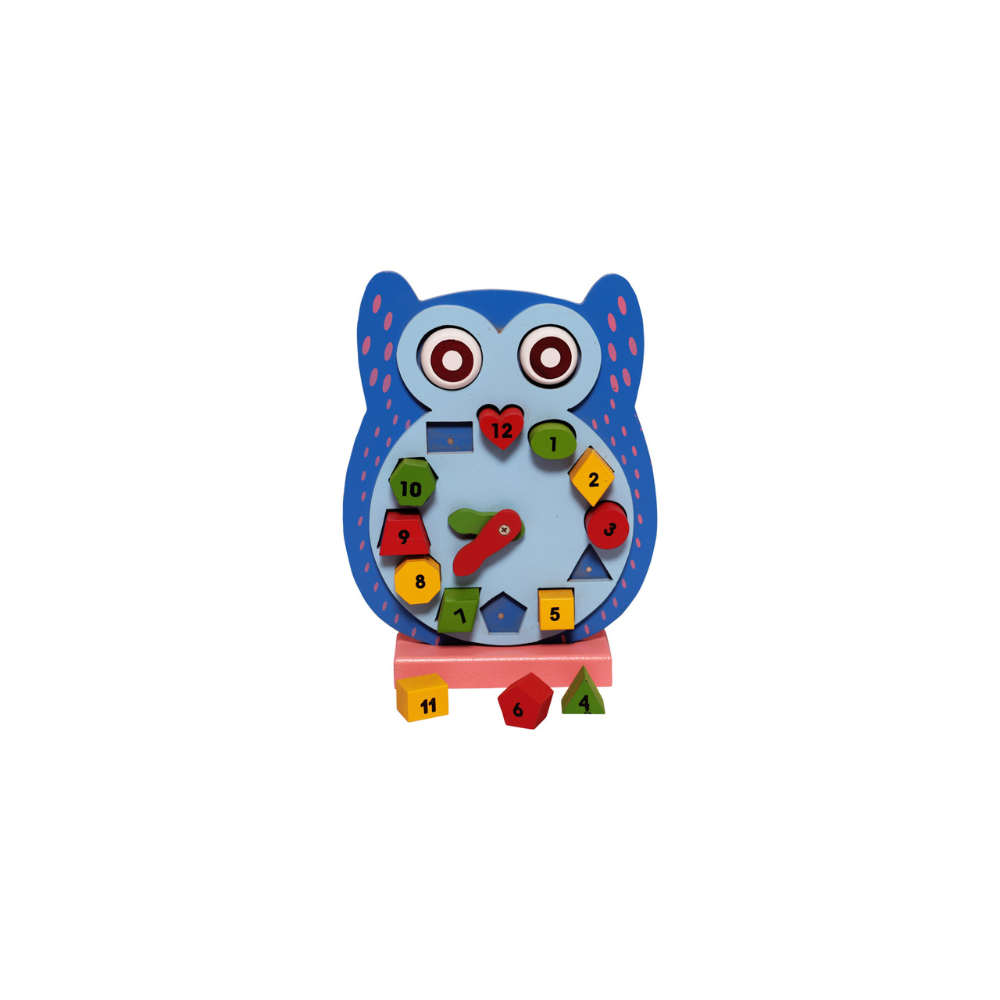 Bluebells Toys Buazty Owl Design Numbering Learning Educational Puzzle Clock Toy MDF Wood & Non-Toxic For Kids - Image 4