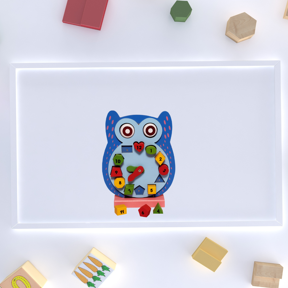 Bluebells Toys Buazty Owl Design Numbering Learning Educational Puzzle Clock Toy MDF Wood & Non-Toxic For Kids - Image 3