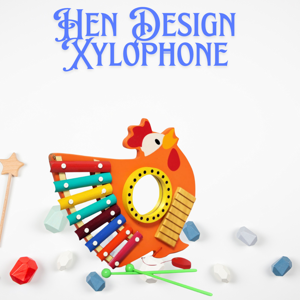Bluebells Toys Hen Design Musical Creative Xylophone Non-Toxic Montessori Music Learning Instrument Toy for Kids Toddler Instrument - Image 2